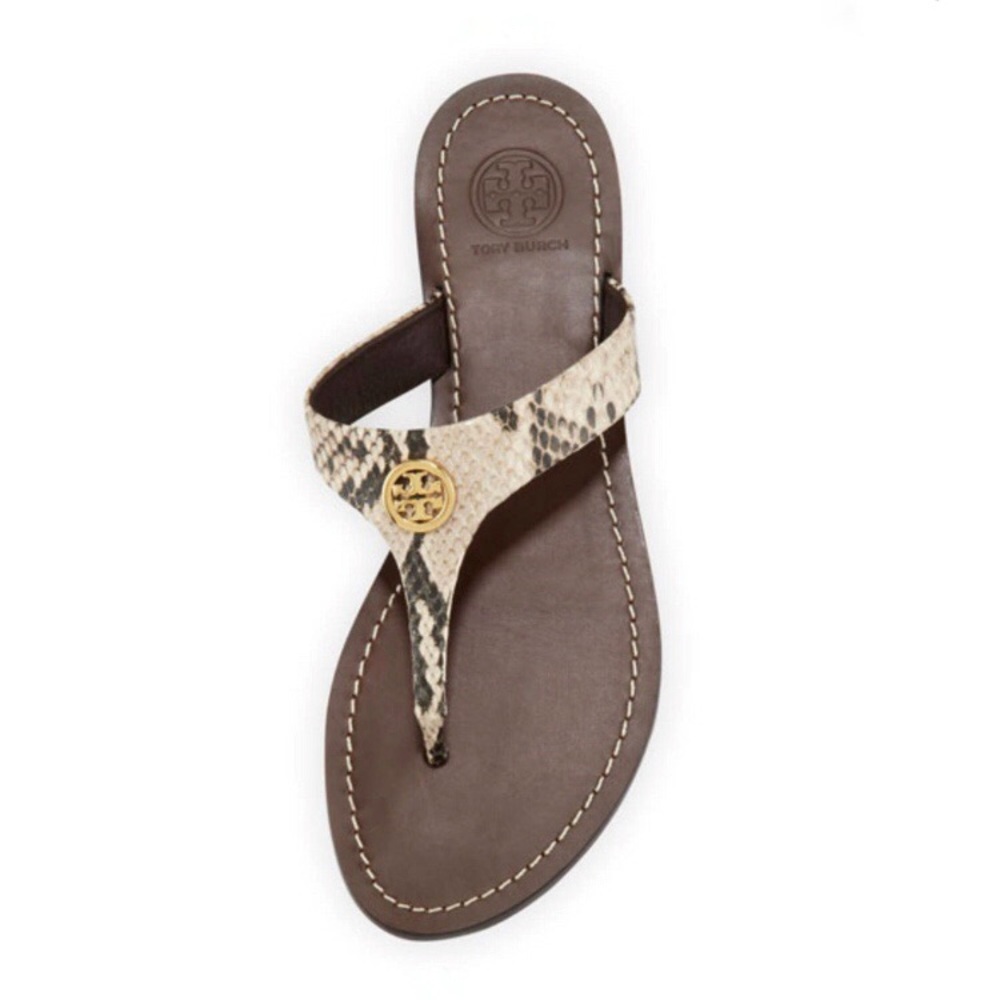 Tory Burch Cameron Snake Skin Sandals